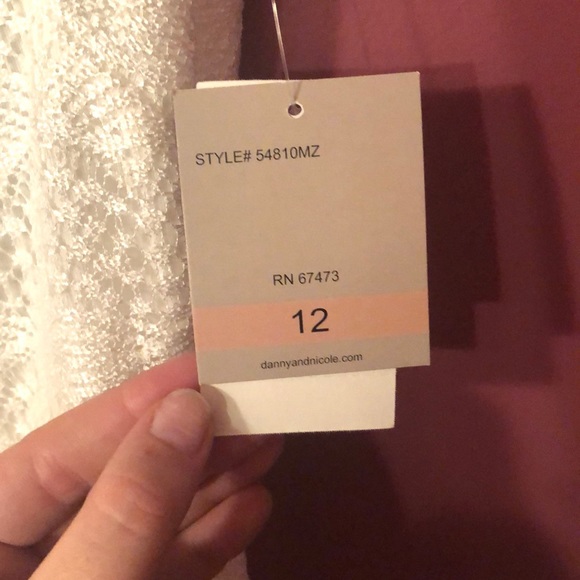 Danny and Nicole Size 12 White Dress - Picture 3 of 5